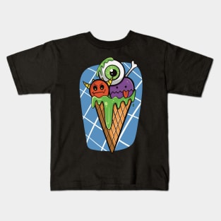 Spooky Eyeball Monster Ice Cream Kids T-Shirt